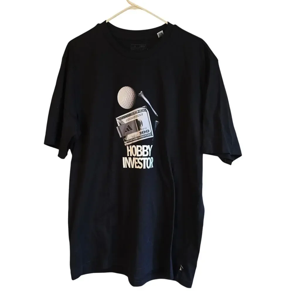 Adidas Mens black Hobby Investor t shirt size Large